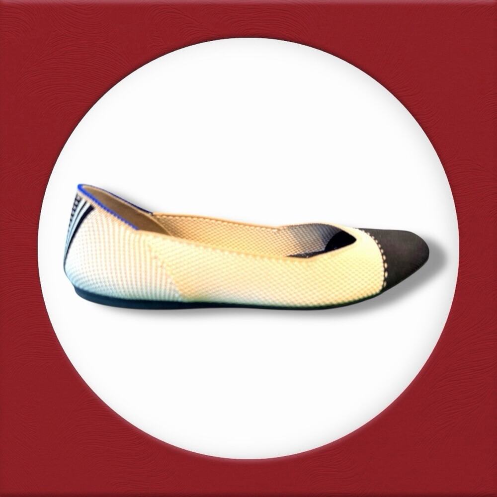 Rothy’s The Square In Tuxedo Size 8 Cream Black K… - image 5